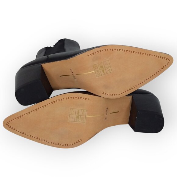 Dolce Vita Shadie H2O Bootie Black Leather Size 7 Pointed Toe Western Boho NWT - Picture 12 of 13